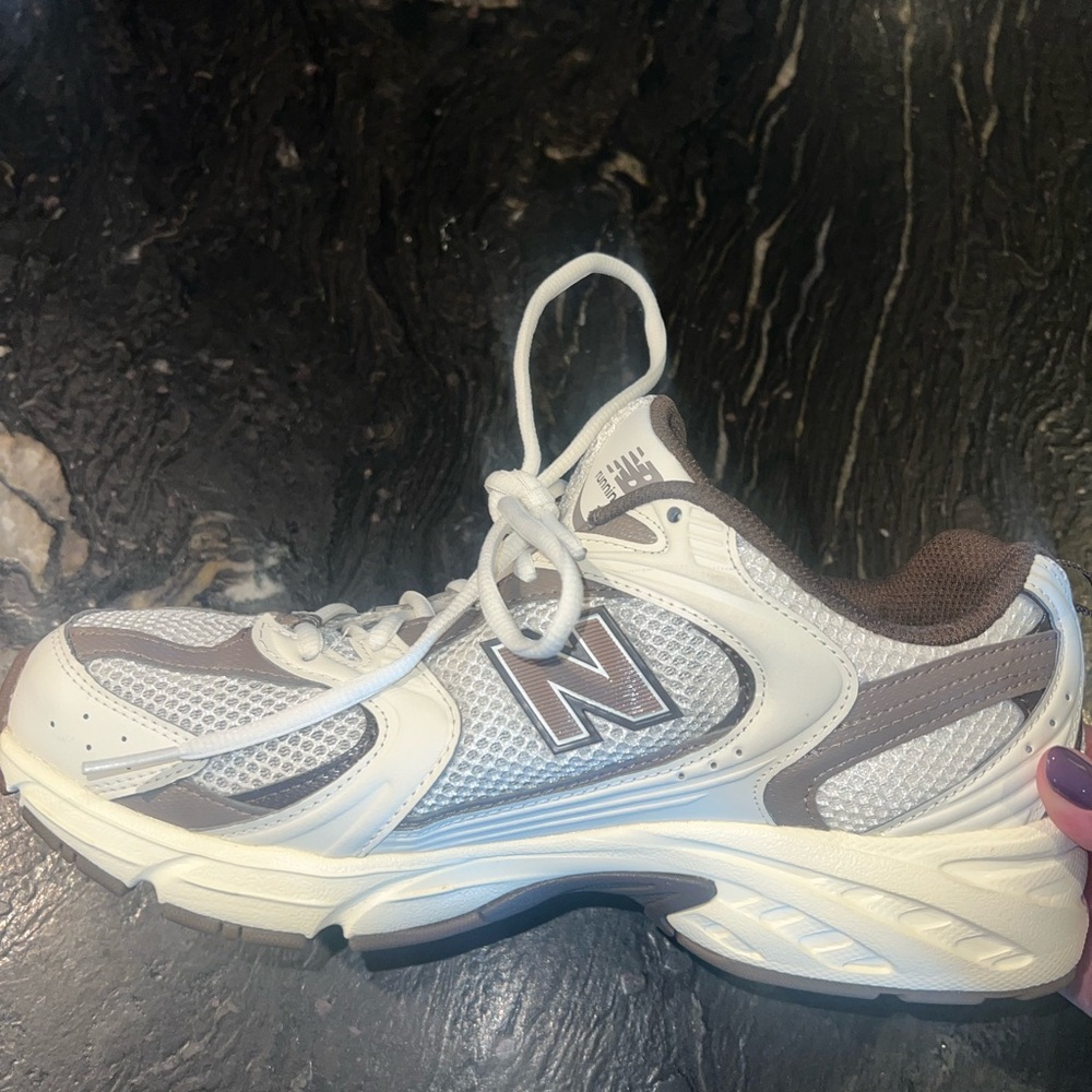 New Balance White and Brown 530